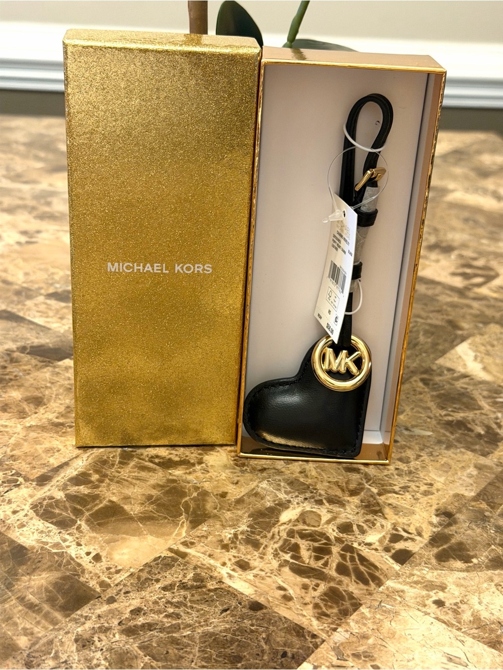 ⁠NWT Michael Kors Puffy Heart Leather Bag Charm